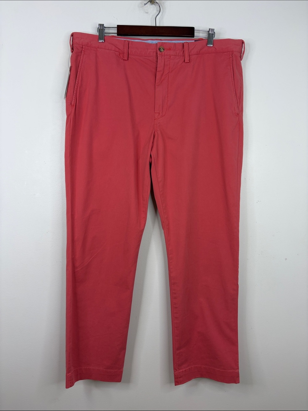New Polo Ralph Lauren Chino Pants Mens 38 x 30 Nantucket Red Pink Cotton Golf